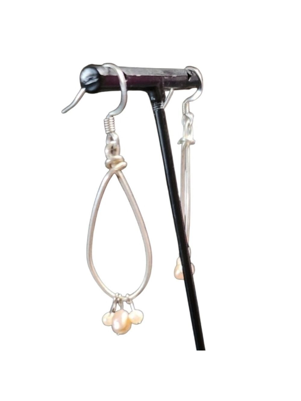 💥4 For $20💥Silver Pearl Dangle Earrings